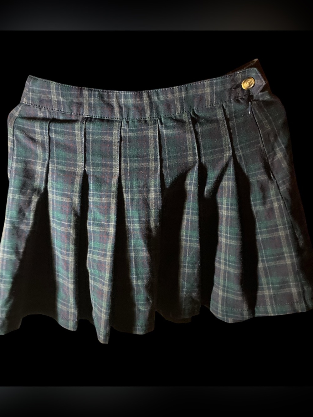 American Eagle Plaid Pleated Mini Skirt Green Navy Blue Size 4 - Picture 8 of 8